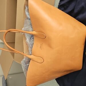 LARGE Polo Ralph Lauren BELLPORT Camel Natural Leather Tote LIKE NEW!! *read*